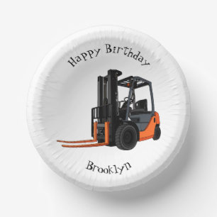 Forklift cartoon illustration paper plate