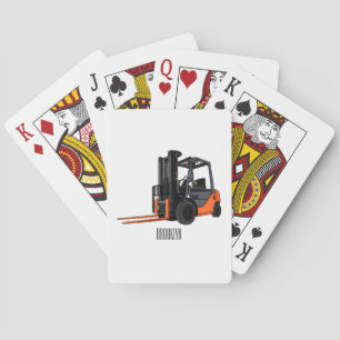 Forklift cartoon illustration playing cards
