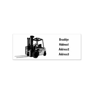 Forklift cartoon illustration rubber stamp