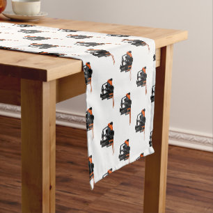 Forklift cartoon illustration short table runner