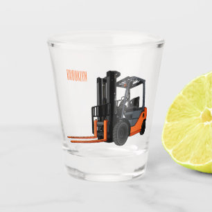 Forklift cartoon illustration shot glass
