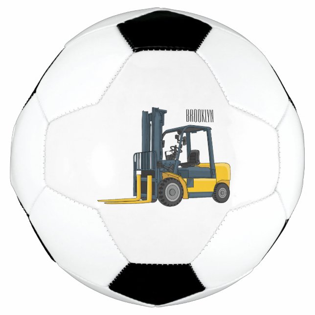 Forklift cartoon illustration soccer ball (Front)