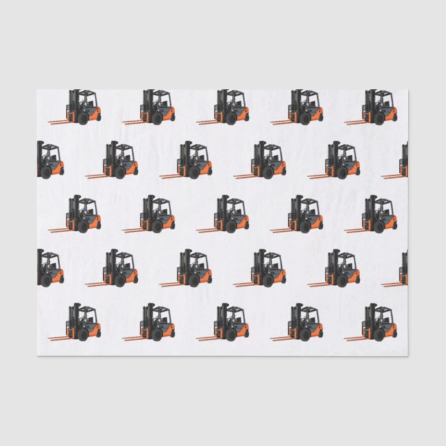 Forklift cartoon illustration tissue paper (Front)