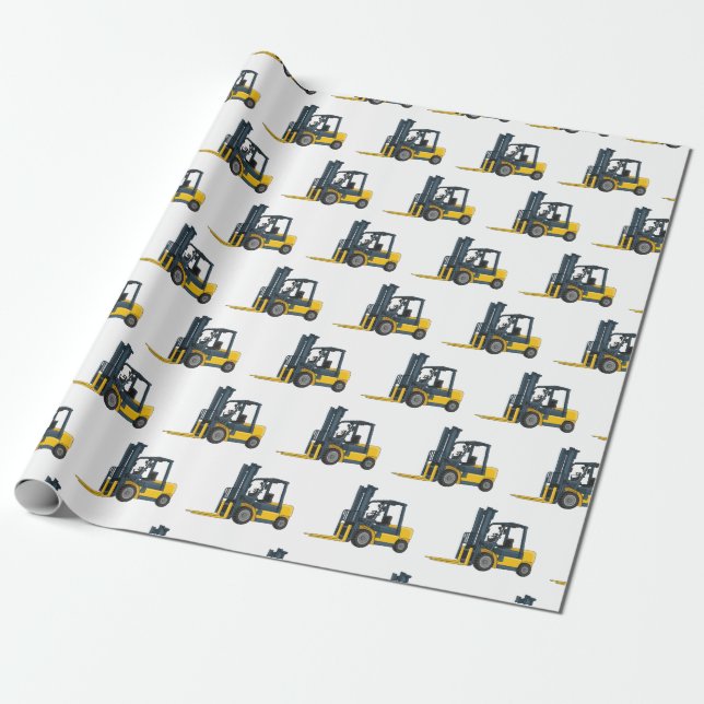 Forklift cartoon illustration  wrapping paper (Unrolled)