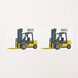 Forklift cartoon illustration yoga mat