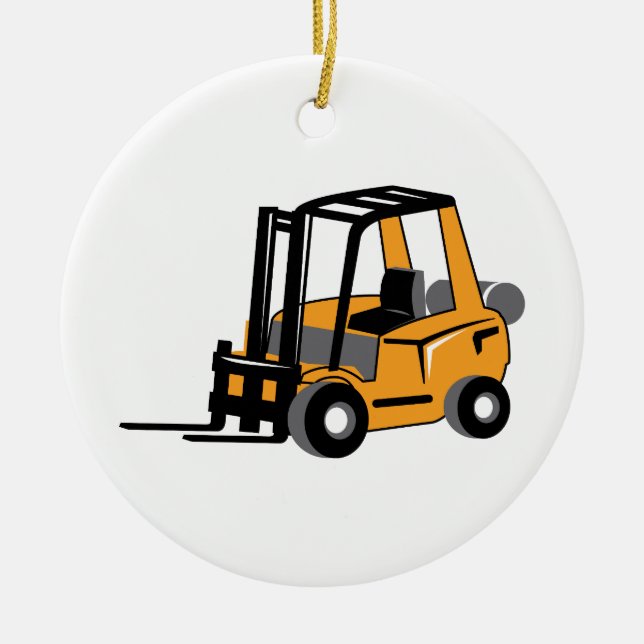 FORKLIFT CERAMIC TREE DECORATION (Front)