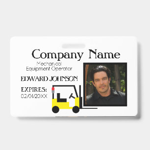 Forklift Company Employee 2 ID Badge