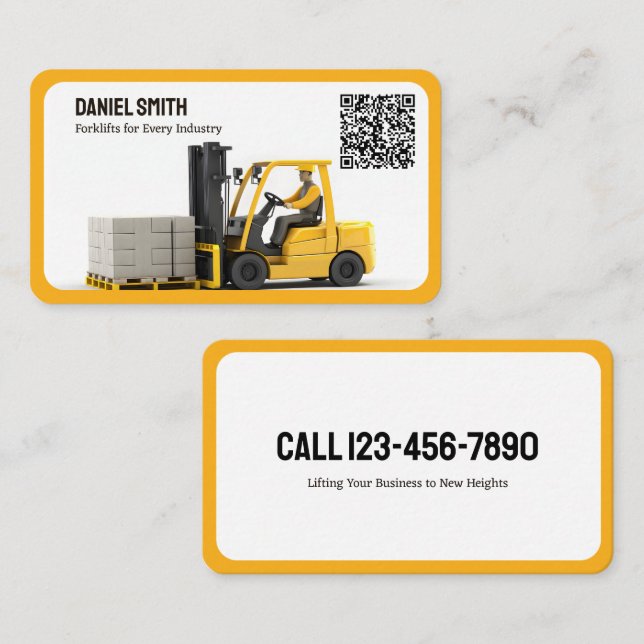 Forklift Custom QR Code Business Card (Front/Back)