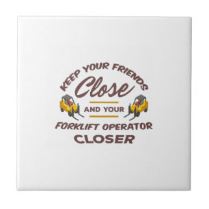 Forklift Friends Ceramic Tile