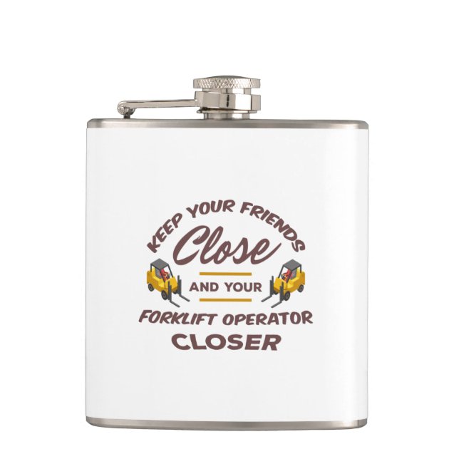 Forklift Friends Hip Flask (Front)