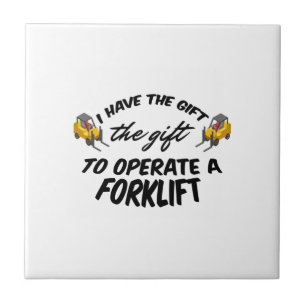 Forklift Gift Ceramic Tile