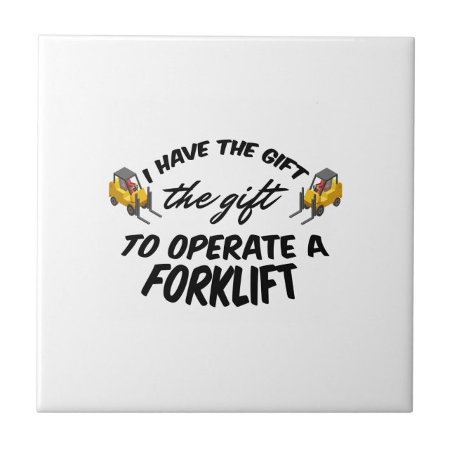 Forklift Gift Ceramic Tile (Front)