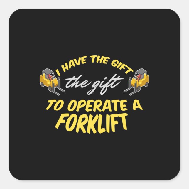 Forklift Gift Square Sticker (Front)