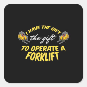 Forklift Gift Square Sticker