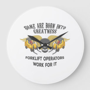 Forklift Greatness Large Clock
