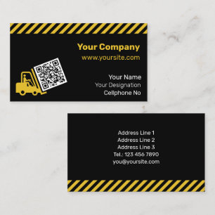 Forklift Lifting QR Code Business Card