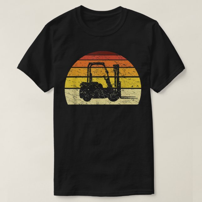 Forklift Operator Forklift Driver Lift Truck Retro T-Shirt (Design Front)