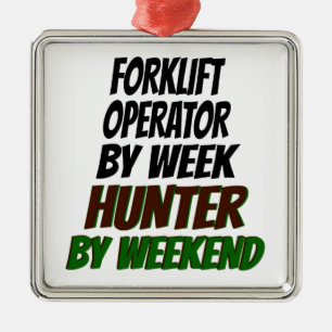 Forklift Operator Hunter Metal Ornament