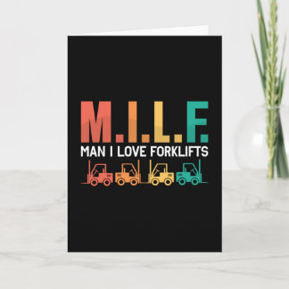 Forklift Operator MILF Man I Love Forklifts Driver Card