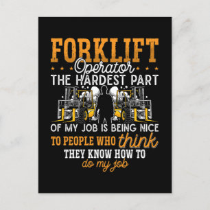 Forklift Operator The Hardest Part Forklift Driver Holiday Postcard