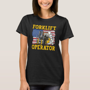 Forklift Operator US Flag T-Shirt