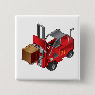 Forklift Truck 15 Cm Square Badge