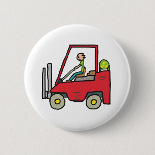 Forklift Truck 6 Cm Round Badge