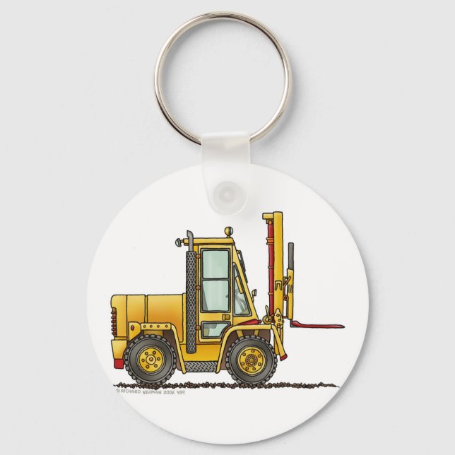 Forklift Truck Construction Key Chains (Front)