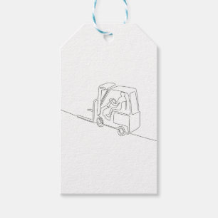 Forklift Truck Continuous Line Gift Tags
