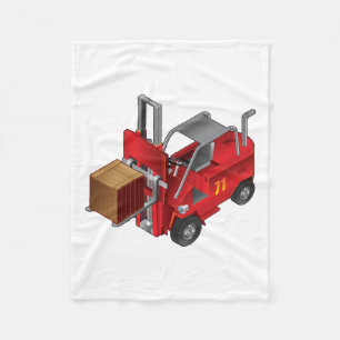Forklift Truck Fleece Blanket