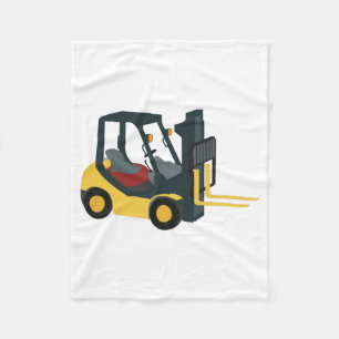 Forklift Truck Fleece Blanket