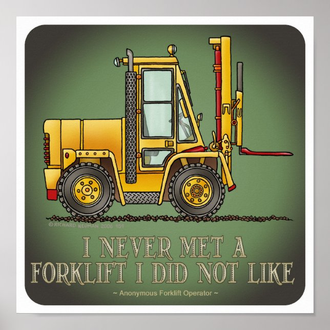 Forklift Truck Operator Quote Poster (Front)