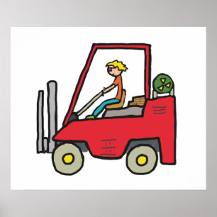 Forklift Truck Poster