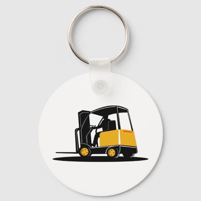 forklift truck retro key ring (Front)