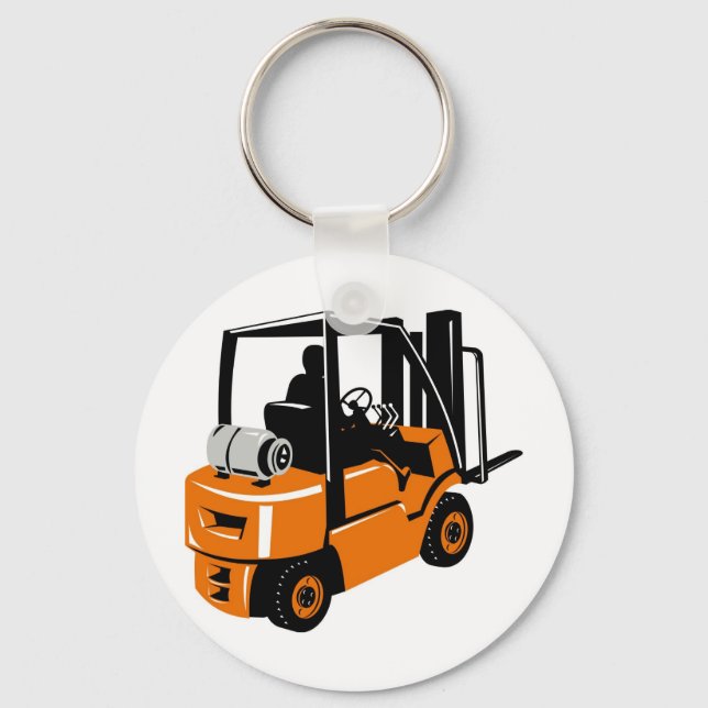forklift truck retro key ring (Front)
