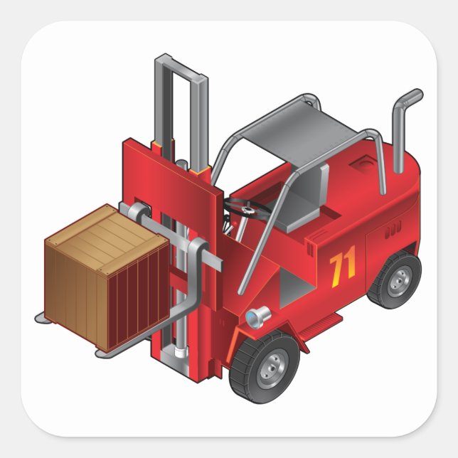 Forklift Truck Square Sticker (Front)