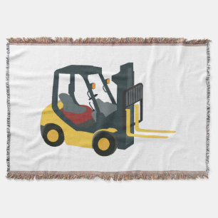 Forklift Truck Throw Blanket