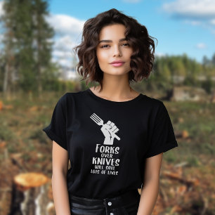 Forks over Knives, Black and White Vegan Activism T-Shirt