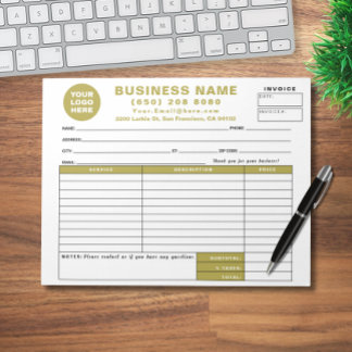 Form Business Quotation Gold Invoice Sales Receipt Notepad