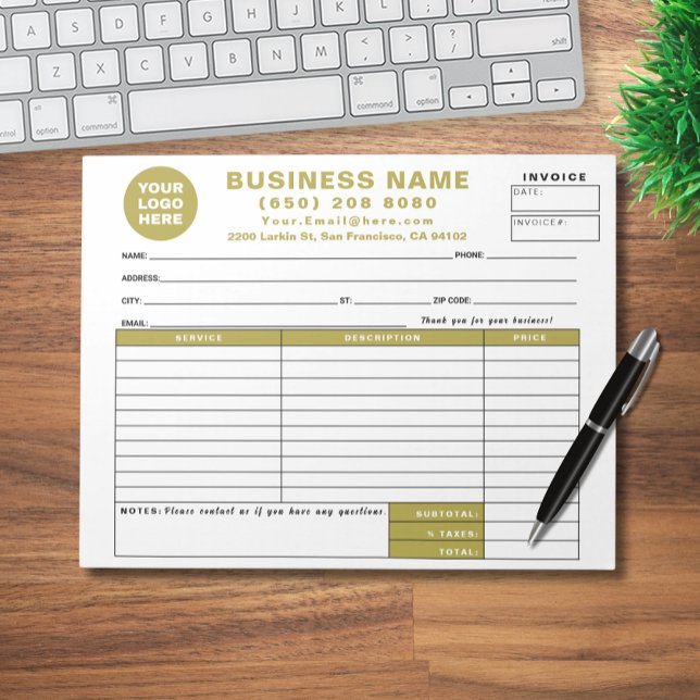 Form Business Quotation Gold Invoice Sales Receipt Notepad (Creator Uploaded)