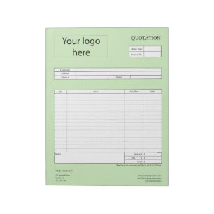 Form Business Quotation, Invoice or Sales Receipt  Notepad
