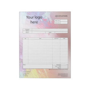 Form Business Quotation, Invoice or Sales Receipt  Notepad