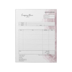 Form Business Quotation, Invoice or Sales Receipt Notepad