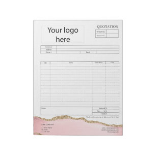 Form Business Quotation, Invoice or Sales Receipt  Notepad