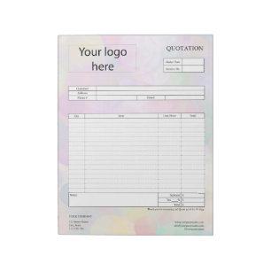 Form Business Quotation, Invoice or Sales Receipt  Notepad