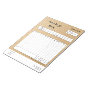 Form Business Quotation, Invoice or Sales Receipt  Notepad