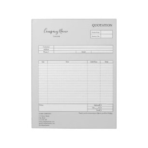Form Business Quotation, Invoice or Sales Receipt  Notepad