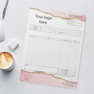 Form Business Quotation, Invoice or Sales Receipt  Notepad