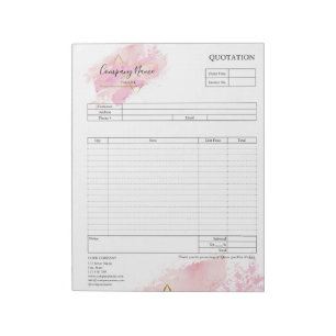 Form Business Quotation, Invoice or Sales Receipt  Notepad