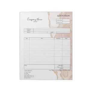 Form Business Quotation, Invoice or Sales Receipt  Notepad